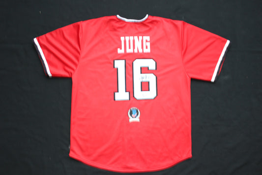 JOSH JUNG TEXAS TECH RED RAIDERS SIGNED BASEBALL JERSEY Texas Rangers BAS