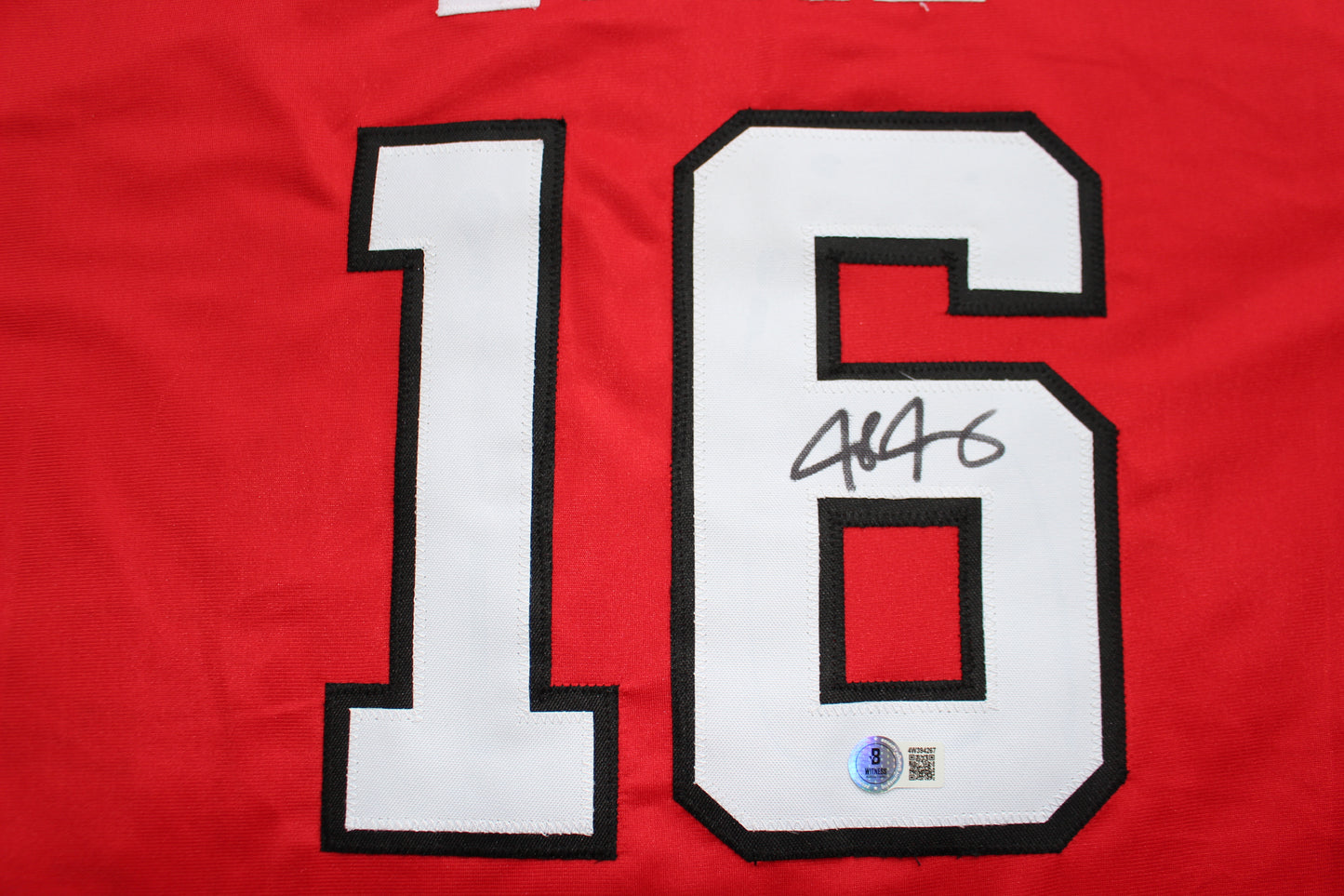 JOSH JUNG TEXAS TECH RED RAIDERS SIGNED BASEBALL JERSEY Texas Rangers BAS