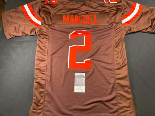 JOHNNY MANZIEL CLEVELAND BROWN SIGNED BROWN JERSEY w/Cleveland Sucks JSA