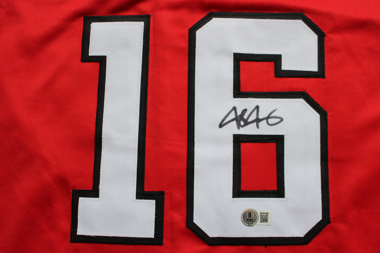 JOSH JUNG TEXAS TECH RED RAIDERS SIGNED BASEBALL JERSEY Texas Rangers BAS