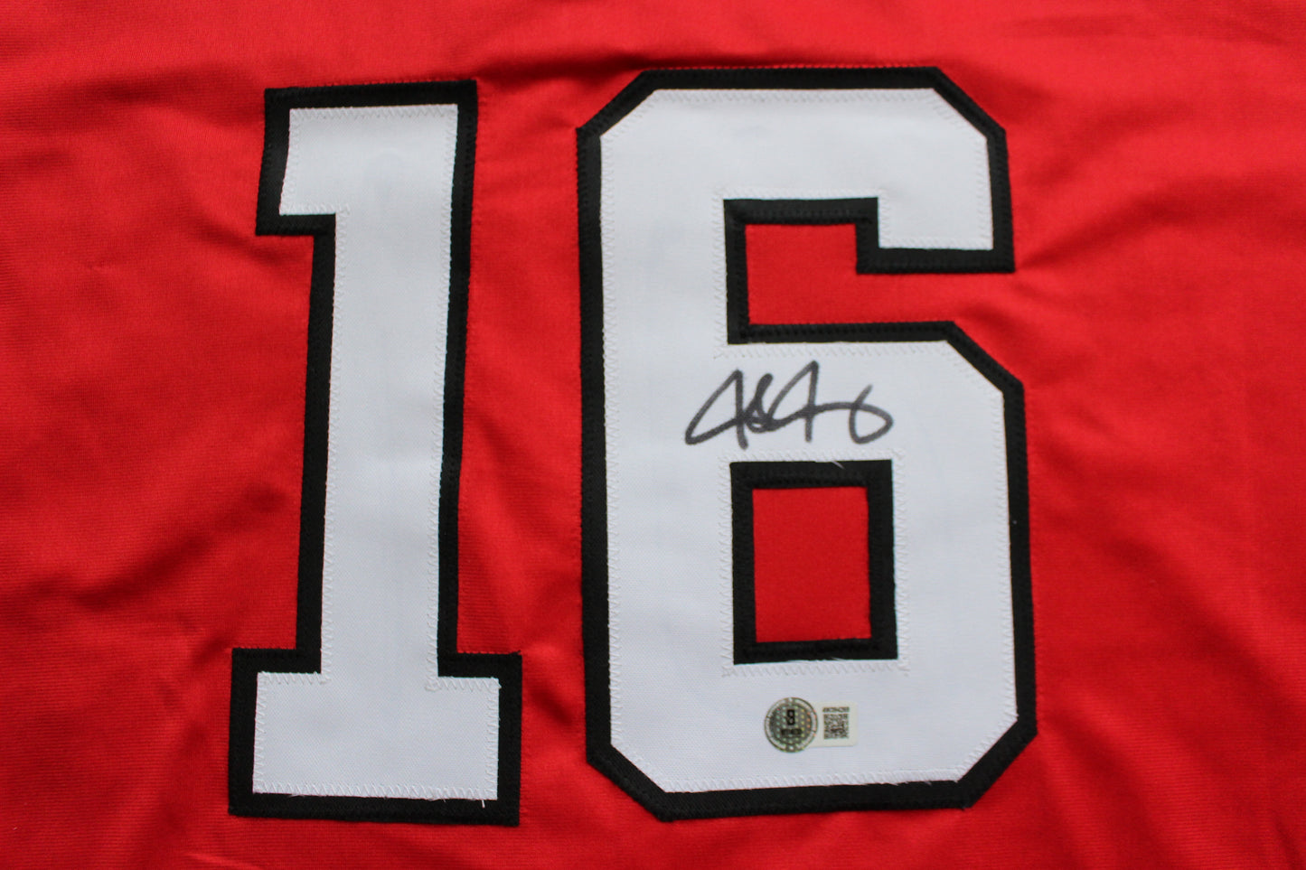 JOSH JUNG TEXAS TECH RED RAIDERS SIGNED BASEBALL JERSEY Texas Rangers BAS