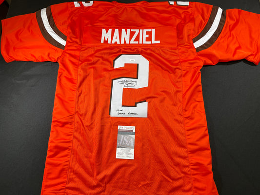 JOHNNY MANIZEL ORANGE CLEVELAND BROWNS SIGNED JERSEY w/ Roger Goodell JSA