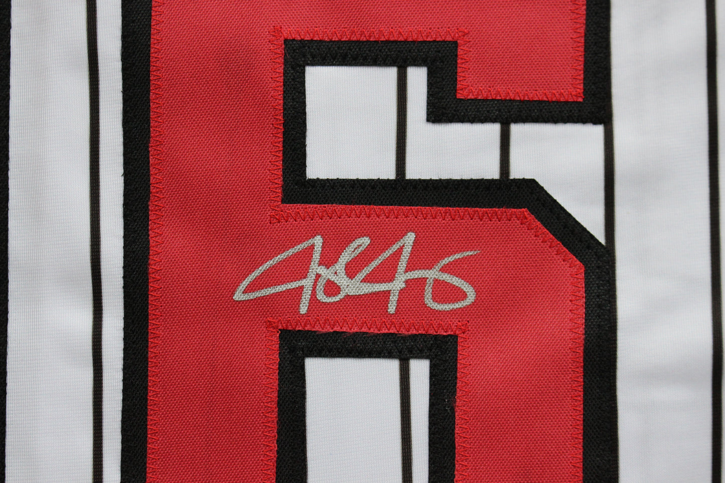 JOSH JUNG TEXAS TECH RED RAIDERS SIGNED PINSTRIPE JERSEY Texas Rangers BAS
