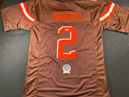 JOHNNY MANZIEL CLEVELAND BROWN SIGNED BROWN JERSEY w/Cleveland Sucks BAS