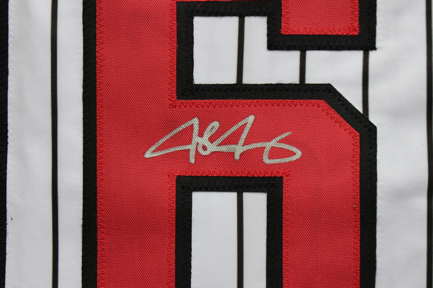 JOSH JUNG TEXAS TECH RED RAIDERS SIGNED PINSTRIPE JERSEY Texas Rangers BAS