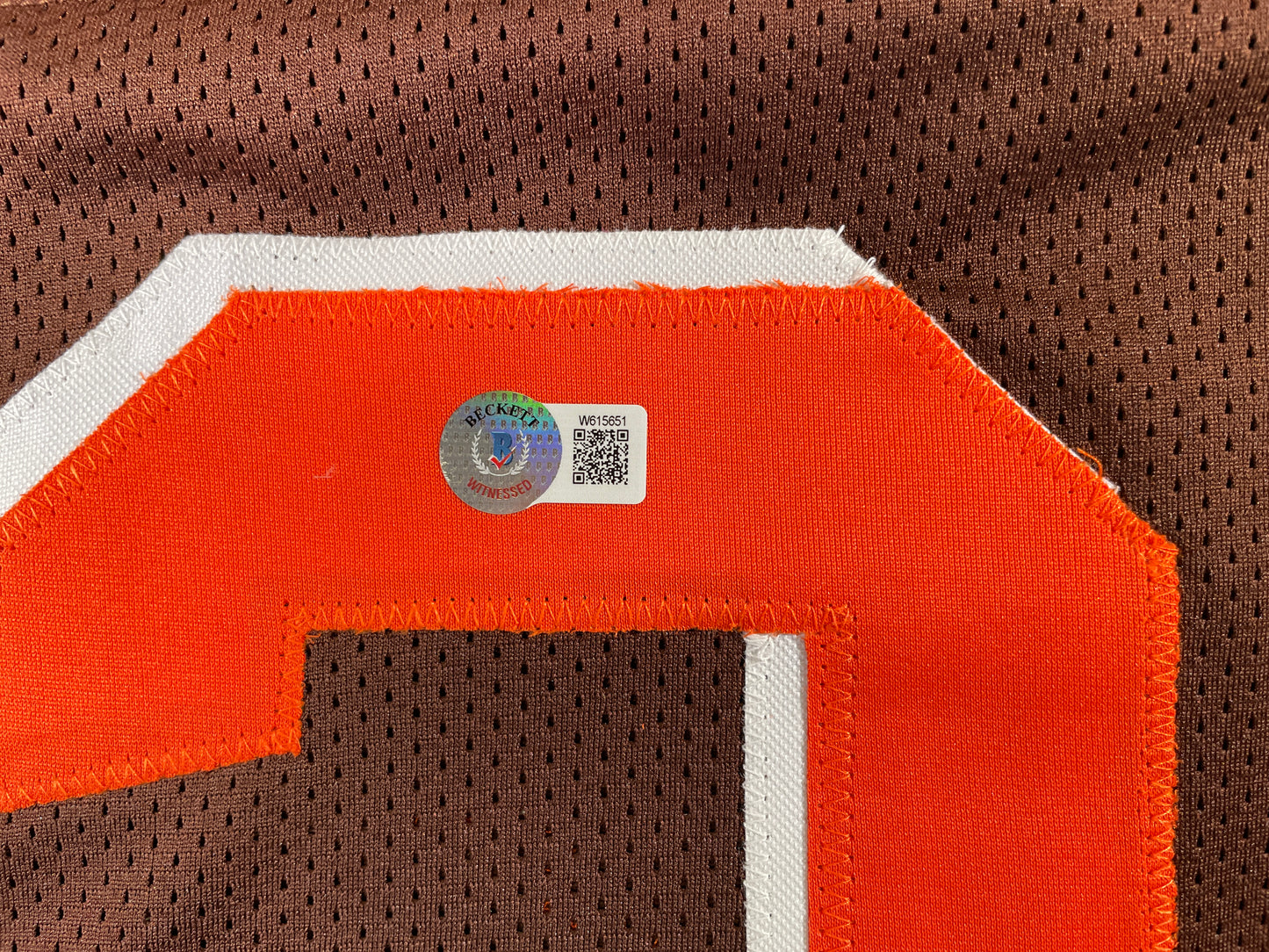 JOHNNY MANZIEL CLEVELAND BROWN SIGNED BROWN JERSEY w/Cleveland Sucks BAS