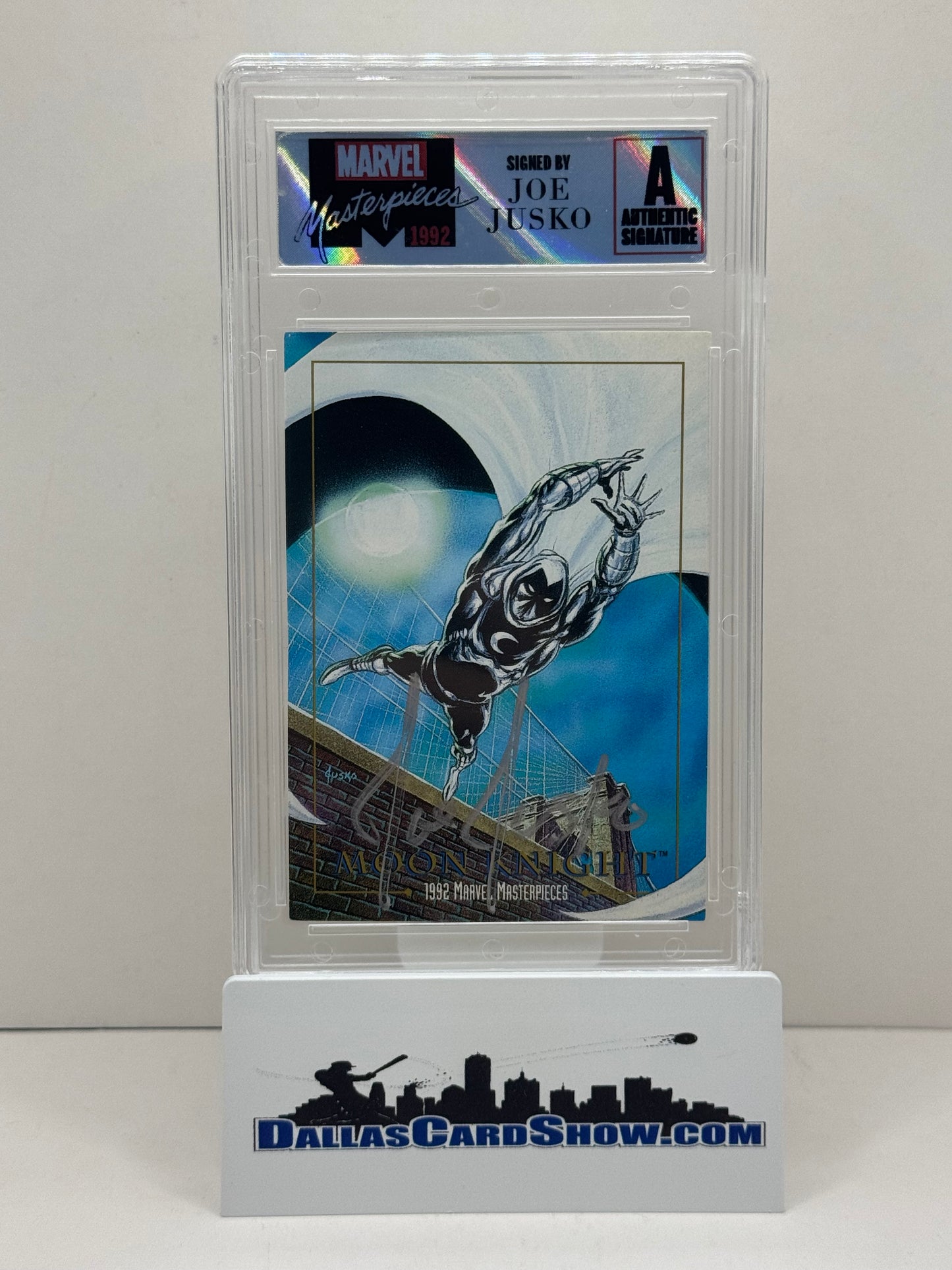 1992 Marvel Masterpieces #51 Moon Knight Autographed by Joe Jusko JSA Authenticated