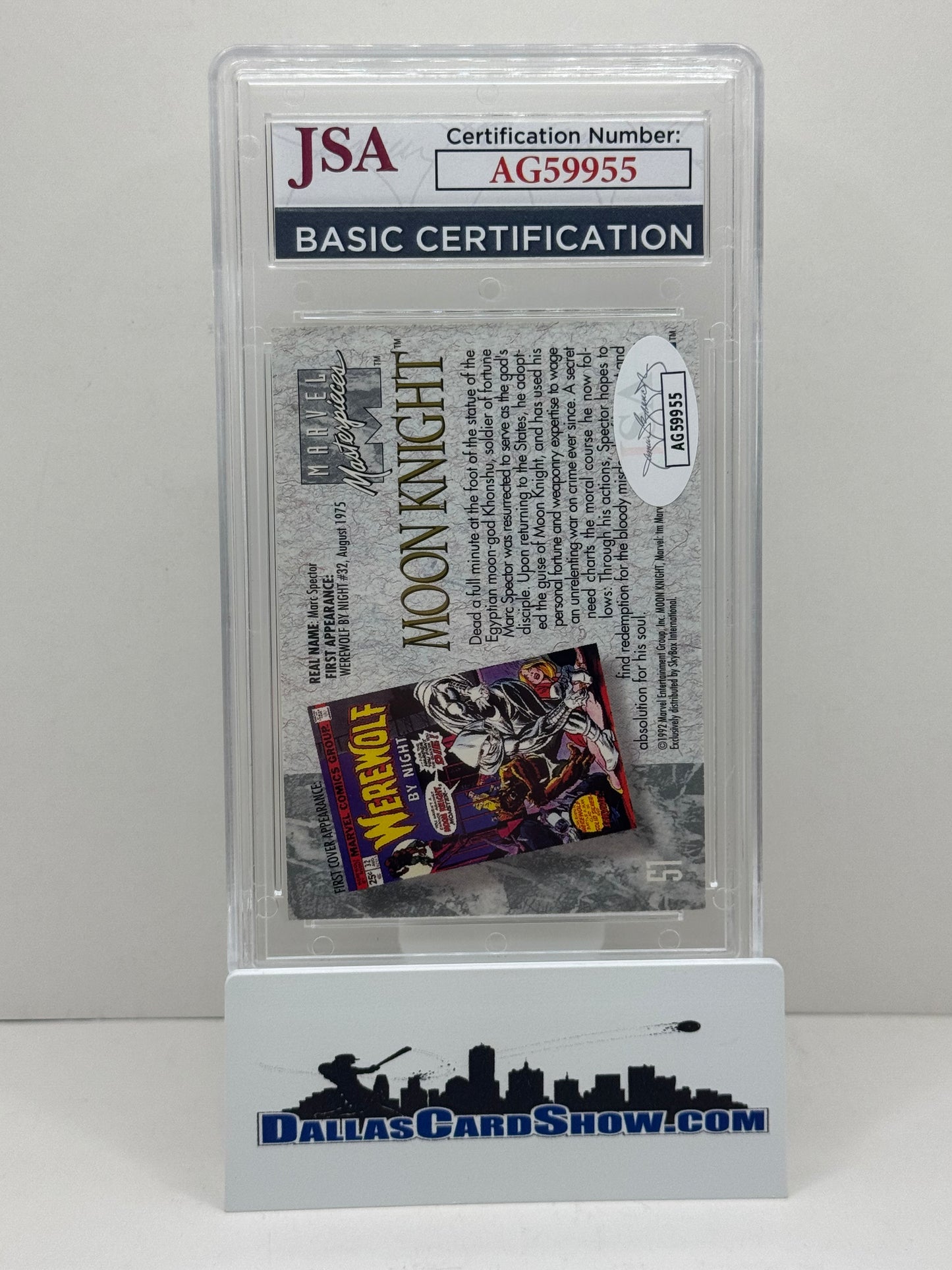 1992 Marvel Masterpieces #51 Moon Knight Autographed by Joe Jusko JSA Authenticated