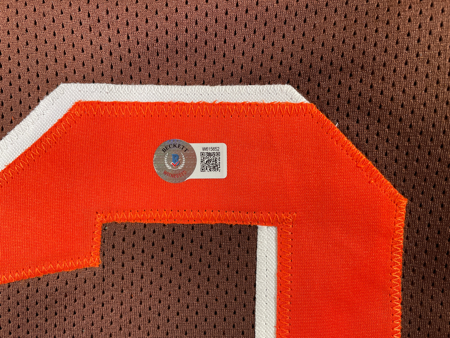 JOHNNY MANZIEL CLEVELAND BROWN SIGNED BROWN JERSEY w/Cleveland Sucks BAS