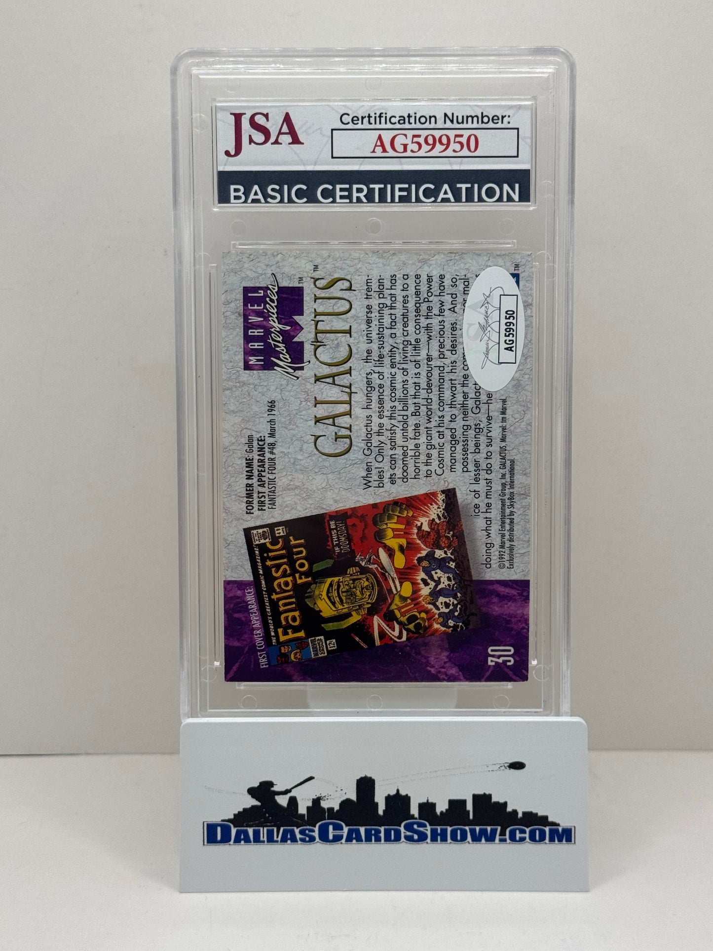 1992 Marvel Masterpieces #30 Galactus Autographed by Joe Jusko JSA Authenticated