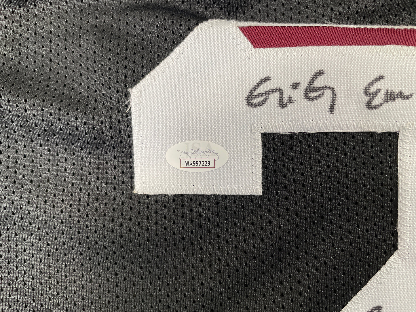 JOHNNY MANZIEL BLACK TEXAS A&M SIGNED STAT JERSEY w/"Home of the 12th Man" JSA