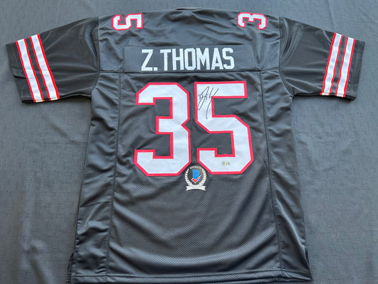 ZACH THOMAS SIGNED BLACK FOOTBALL JERSEY Texas Tech Raiders BAS