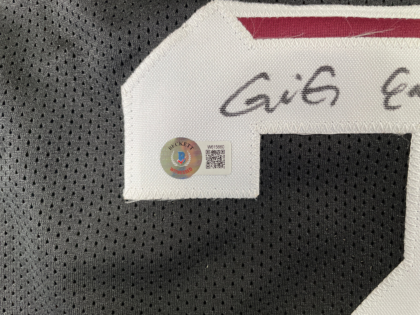 JOHNNY MANZIEL BLACK TEXAS A&M SIGNED STAT JERSEY w/"NCAA Sucks" BAS