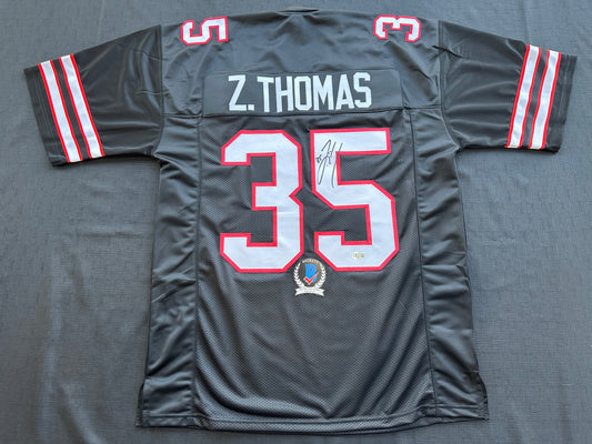 ZACH THOMAS SIGNED BLACK FOOTBALL JERSEY Texas Tech Raiders BAS