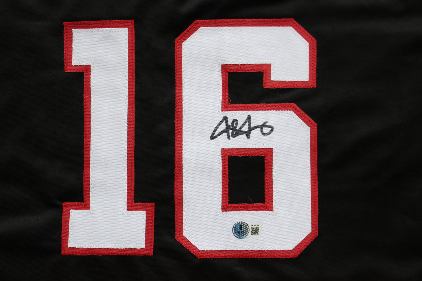 JOSH JUNG TEXAS TECH RED RAIDERS SIGNED BLACK JERSEY Texas Rangers BAS