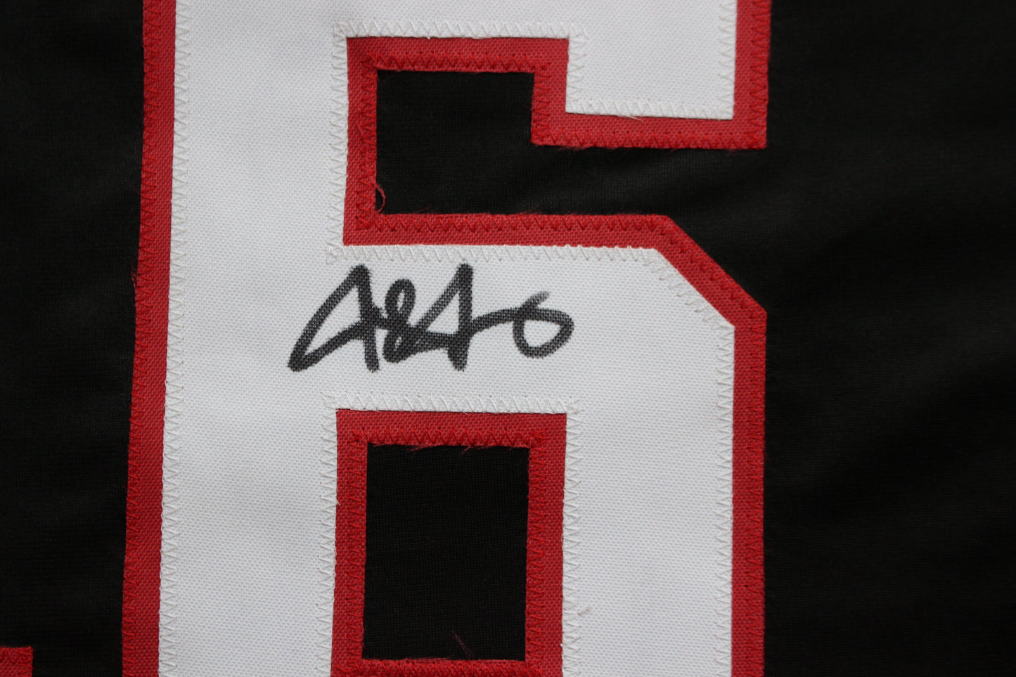 JOSH JUNG TEXAS TECH RED RAIDERS SIGNED BLACK JERSEY Texas Rangers BAS
