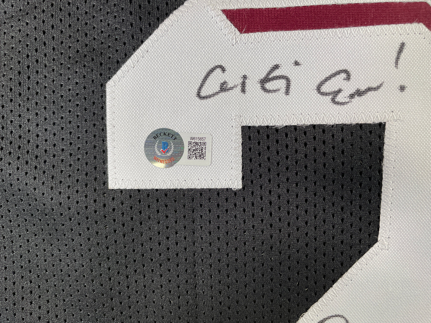 JOHNNY MANZIEL BLACK TEXAS A&M SIGNED JERSEY w/"Home of the 12th Man" BAS