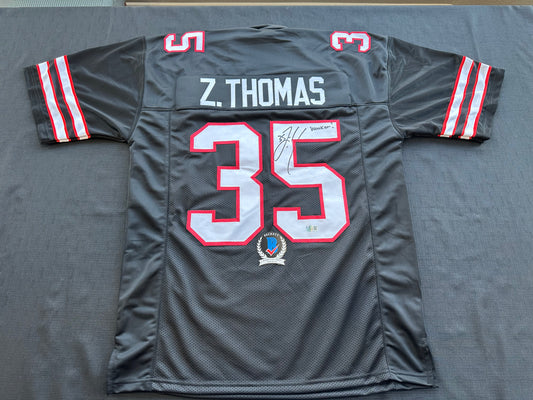 ZACH THOMAS SIGNED BLACK FOOTBALL JERSEY Texas Tech Raiders BAS
