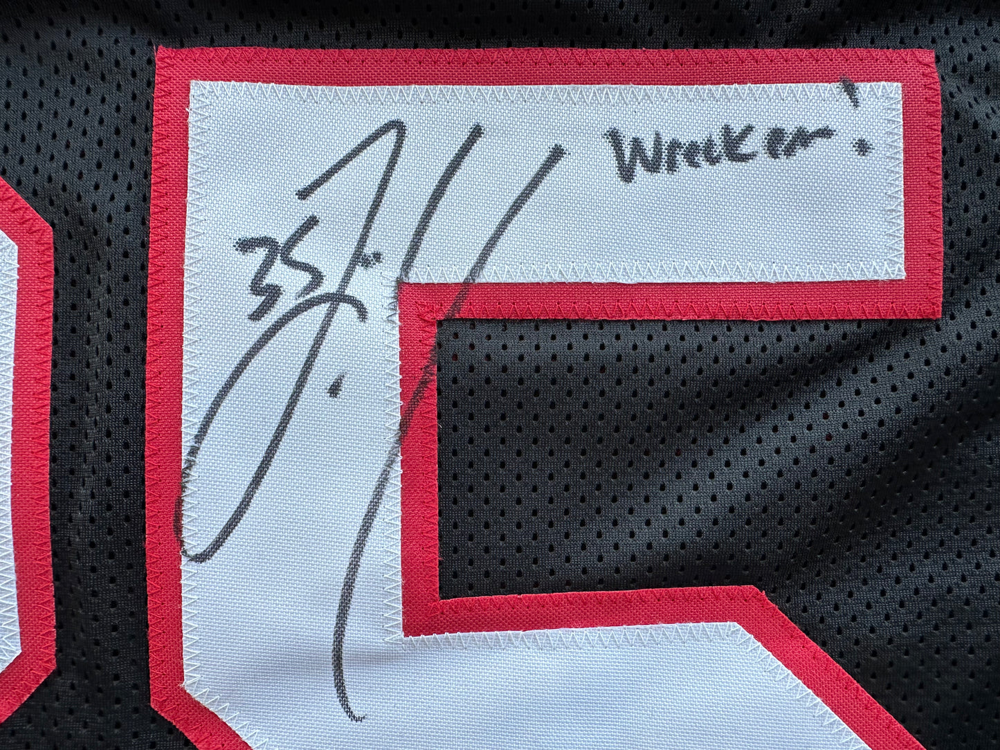 ZACH THOMAS SIGNED BLACK FOOTBALL JERSEY Texas Tech Raiders BAS