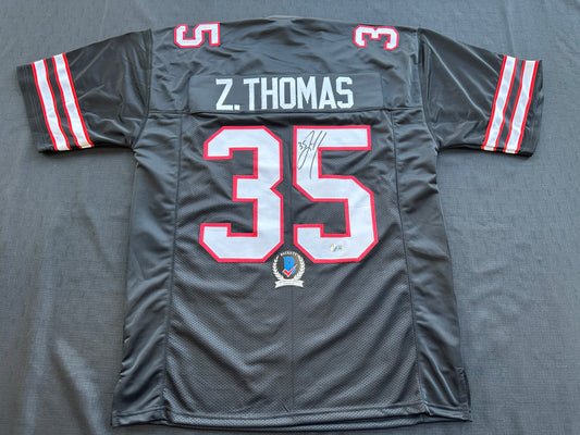 ZACH THOMAS SIGNED BLACK FOOTBALL JERSEY Texas Tech Raiders BAS