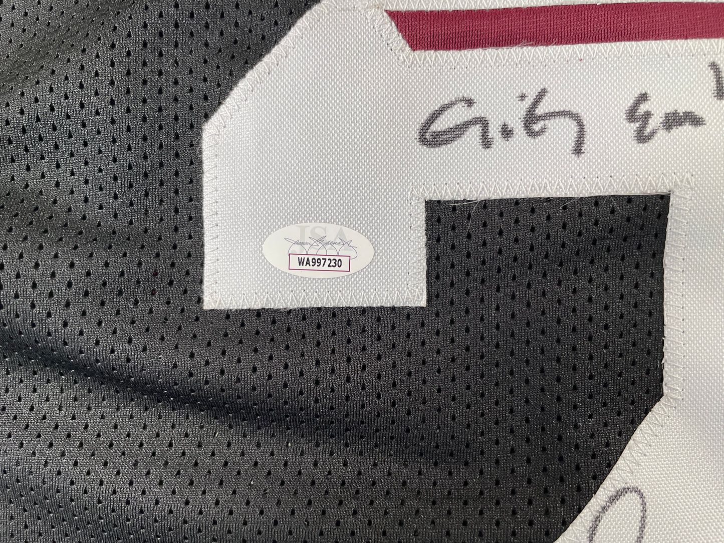 JOHNNY MANZIEL BLACK TEXAS A&M SIGNED STAT JERSEY w/"Johnny Fuckin Football" JSA