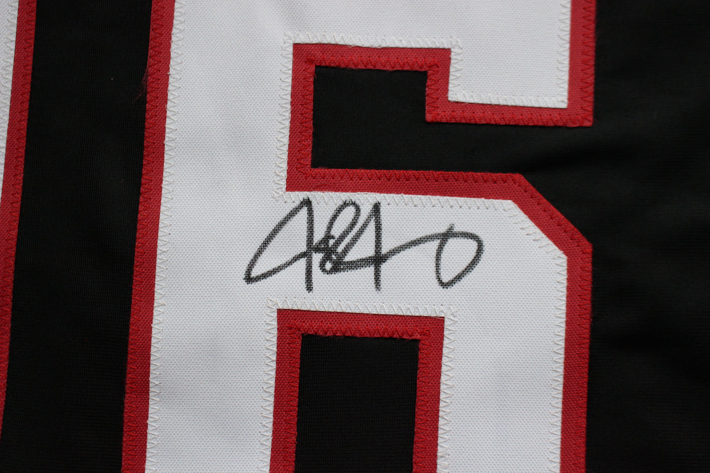 JOSH JUNG TEXAS TECH RED RAIDERS SIGNED BLACK JERSEY Texas Rangers BAS