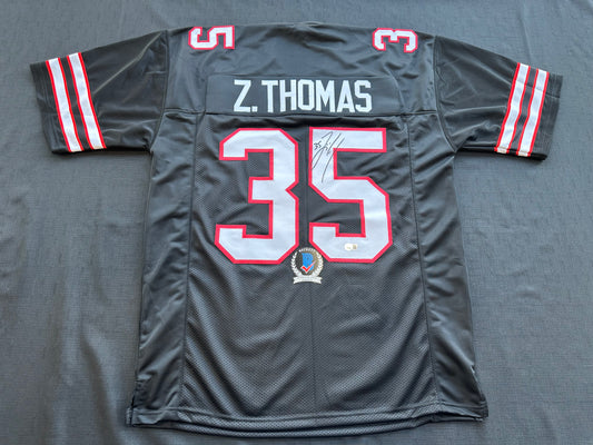 ZACH THOMAS SIGNED BLACK FOOTBALL JERSEY Texas Tech Raiders BAS