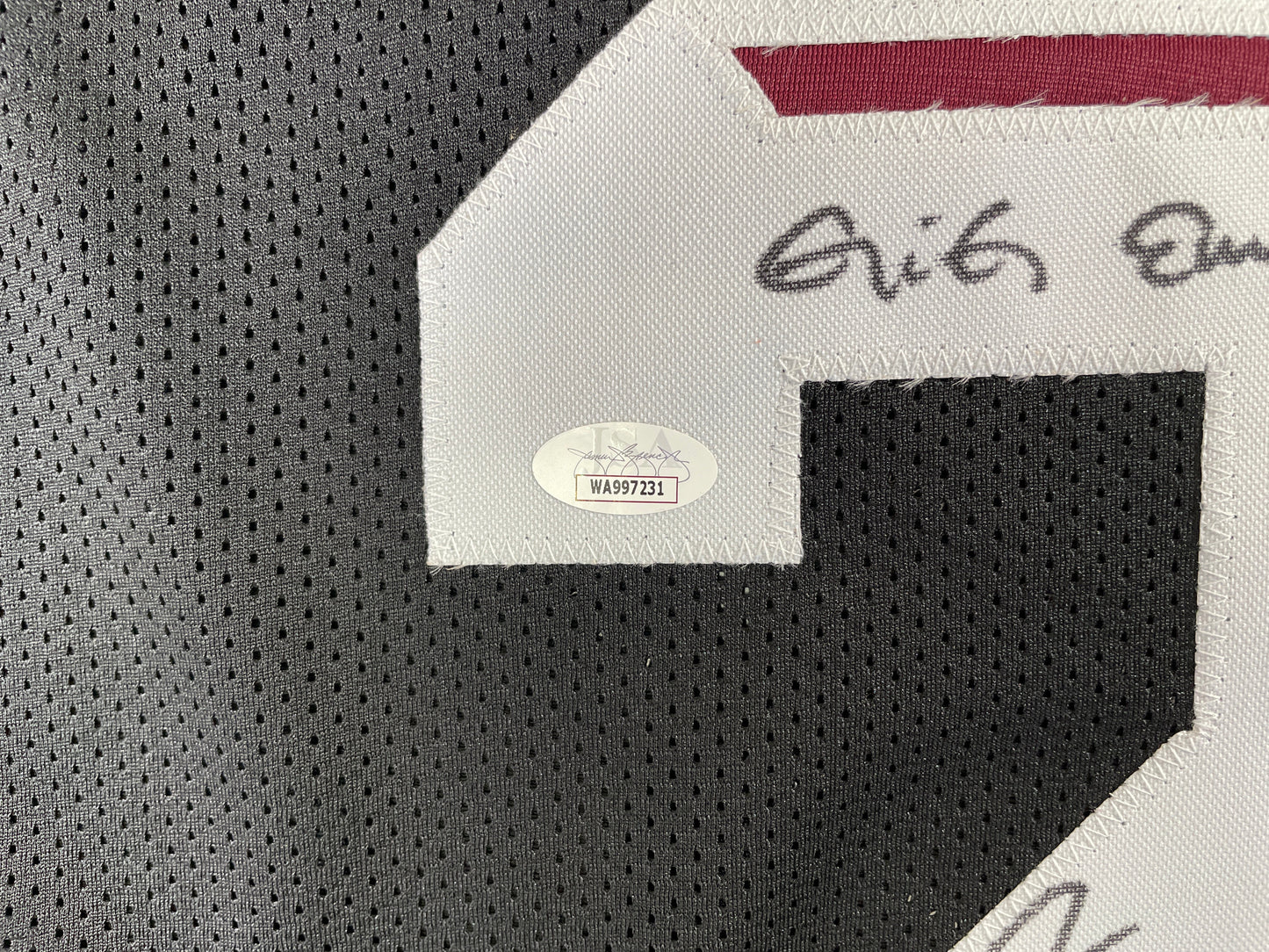 JOHNNY MANZIEL BLACK TEXAS A&M SIGNED STAT JERSEY w/"Johnny Fuckin Football" JSA