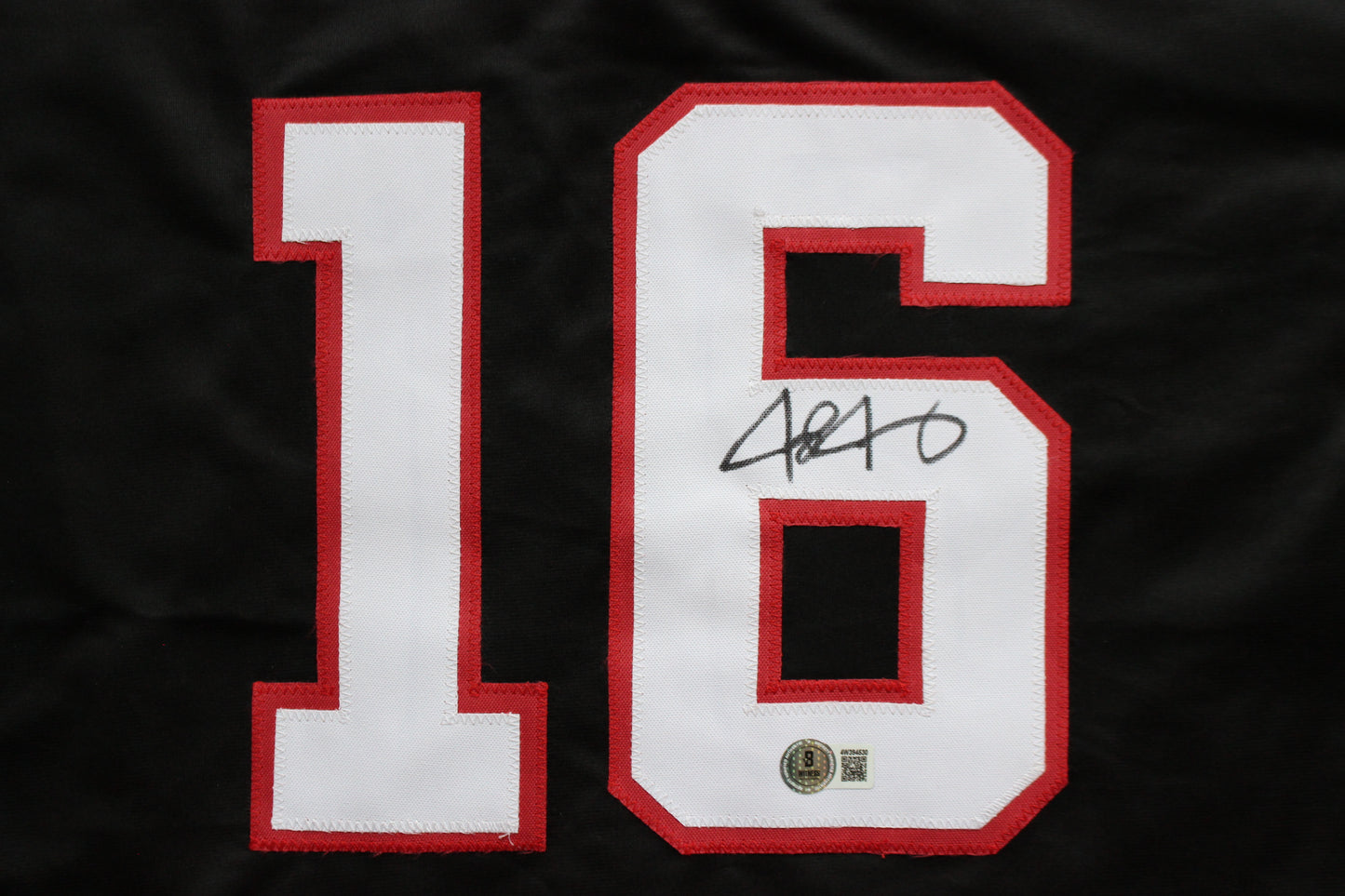 JOSH JUNG TEXAS TECH RED RAIDERS SIGNED BLACK JERSEY Texas Rangers BAS