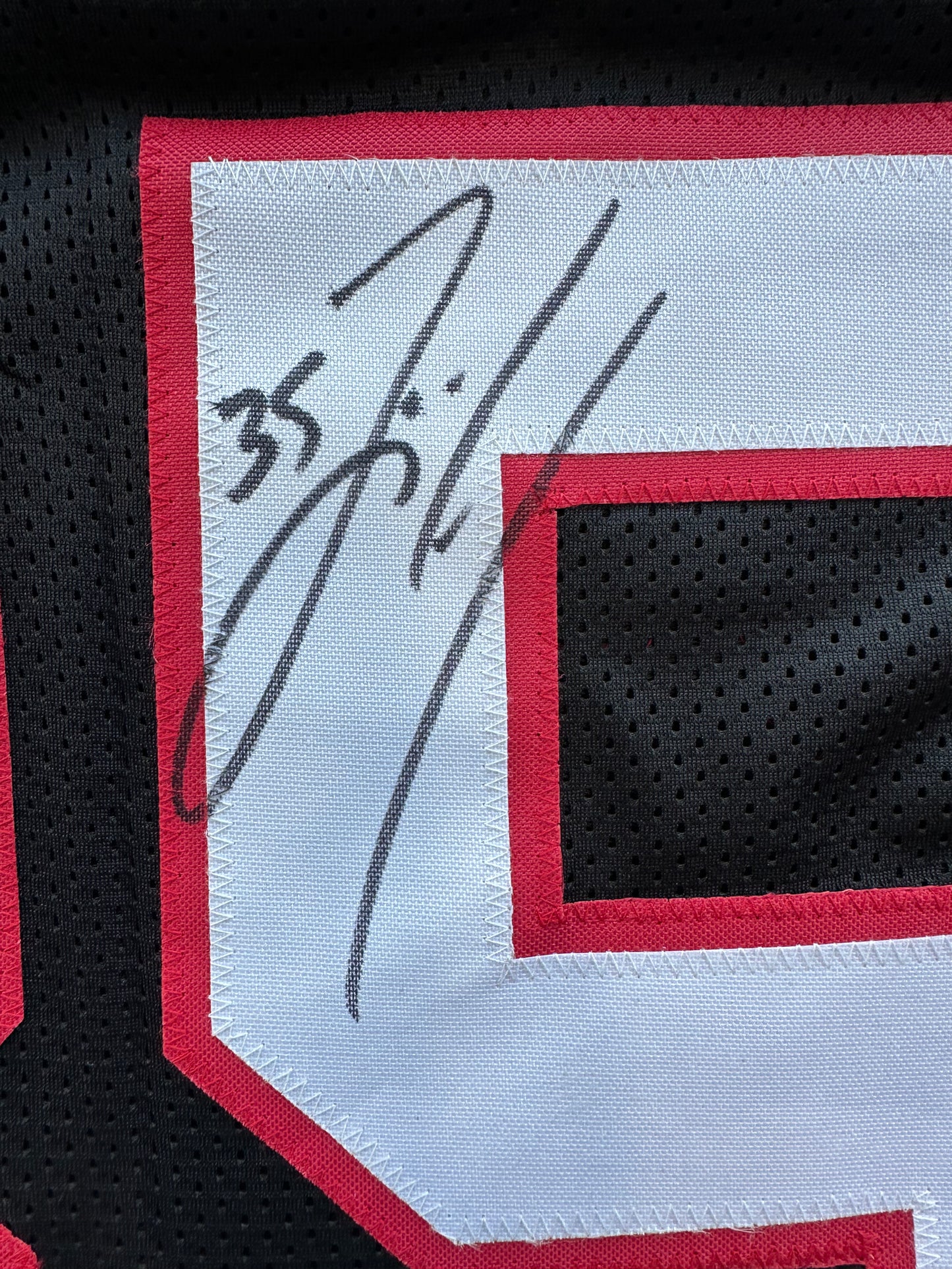 ZACH THOMAS SIGNED BLACK FOOTBALL JERSEY Texas Tech Raiders BAS