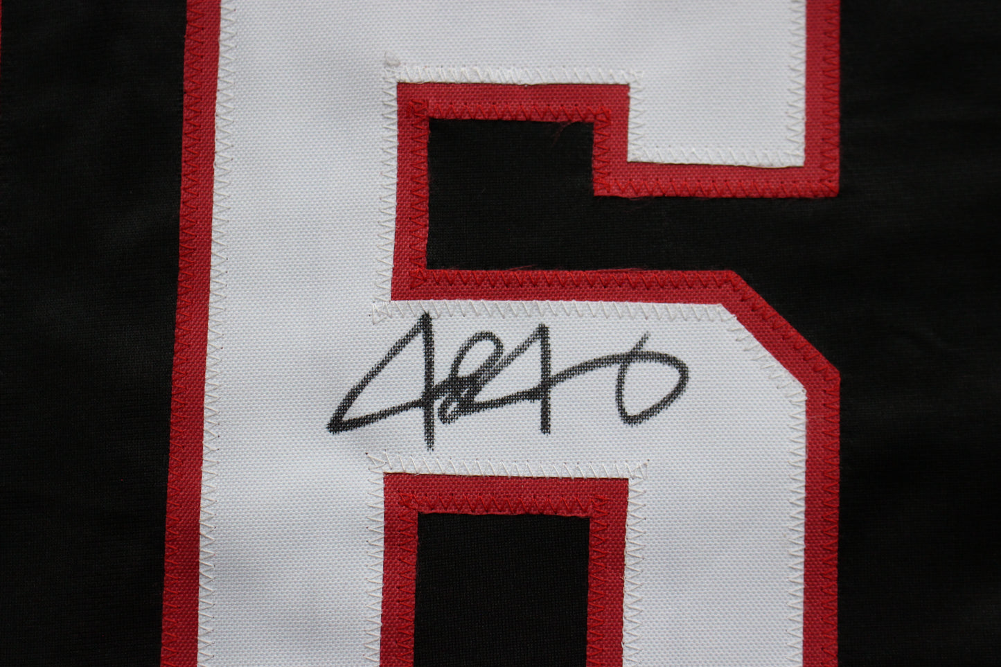 JOSH JUNG TEXAS TECH RED RAIDERS SIGNED BLACK JERSEY Texas Rangers BAS