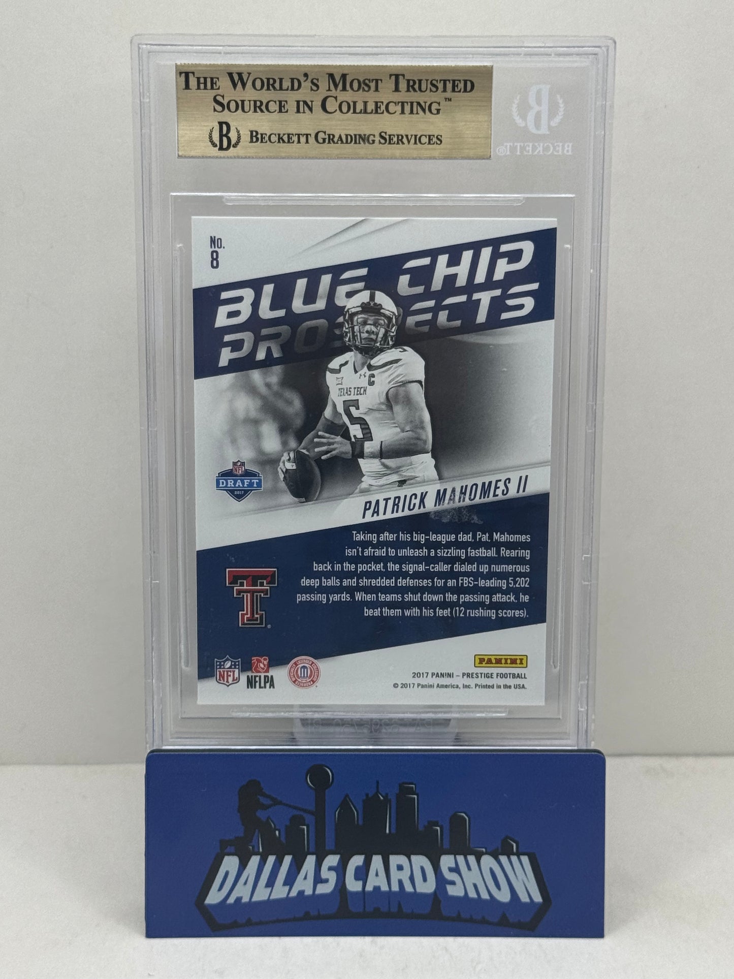 2017 Prestige #8 Patrick Mahomes Blue Chips Prospects BGS 9.5