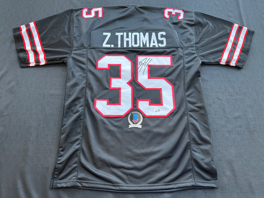 ZACH THOMAS SIGNED BLACK FOOTBALL JERSEY Texas Tech Raiders BAS