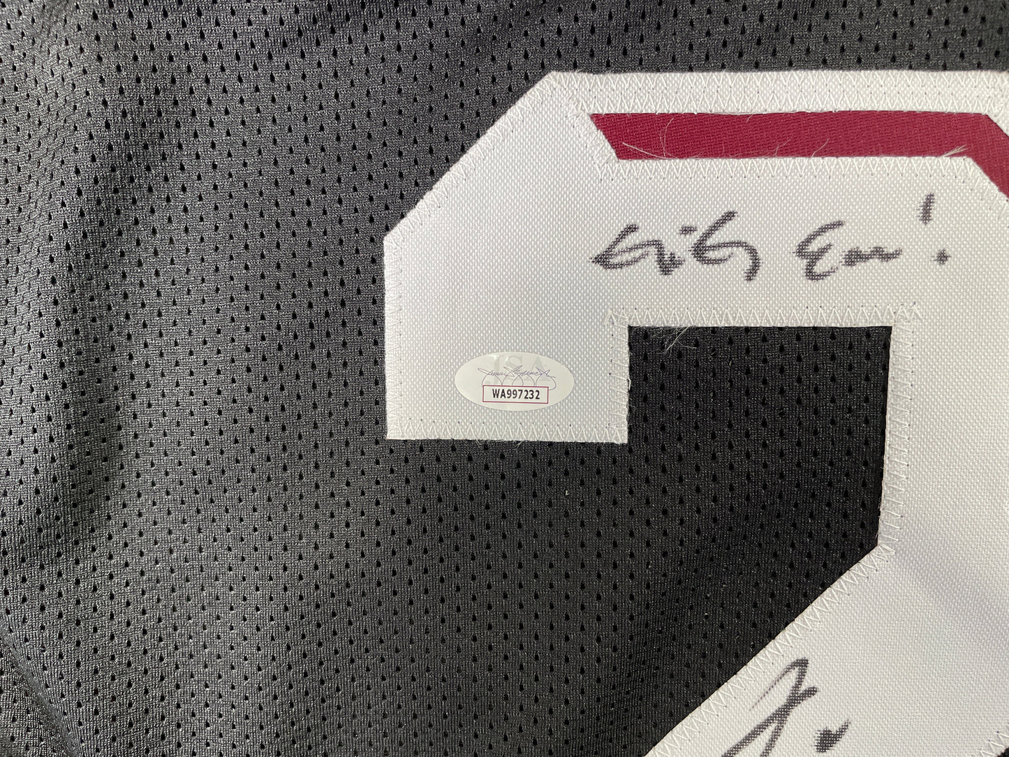 JOHNNY MANZIEL BLACK TEXAS A&M SIGNED STAT JERSEY w/"Johnny Fuckin Football" JSA
