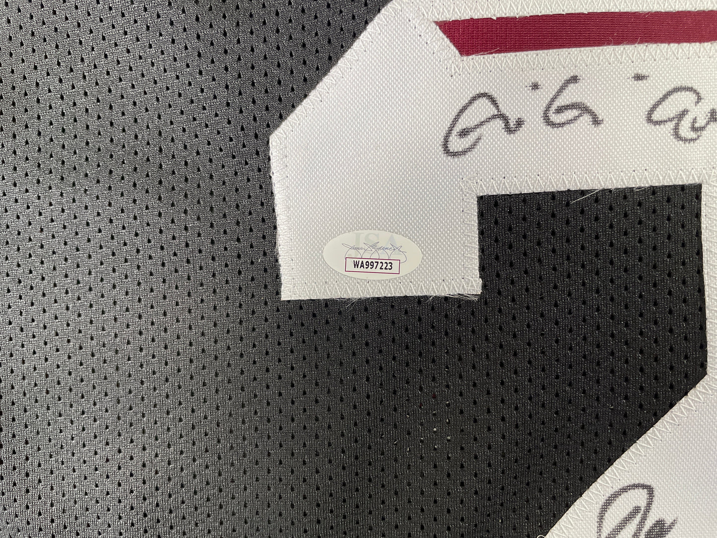 JOHNNY MANZIEL BLACK TEXAS A&M SIGNED STAT JERSEY w/"Johnny Fuckin Football" JSA