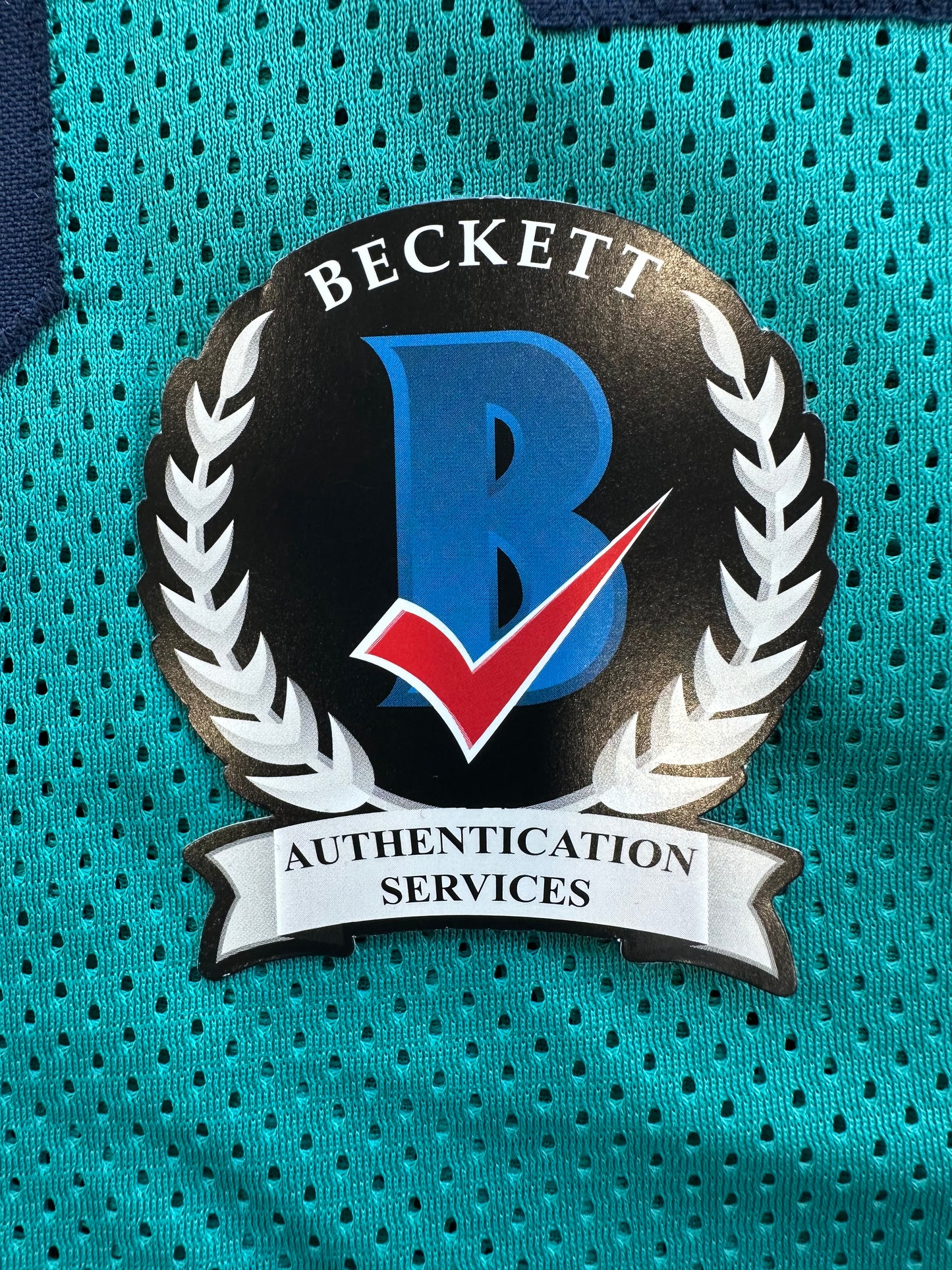 ZACH THOMAS SIGNED TEAL JERSEY MIAMI DOLPHINS  BAS