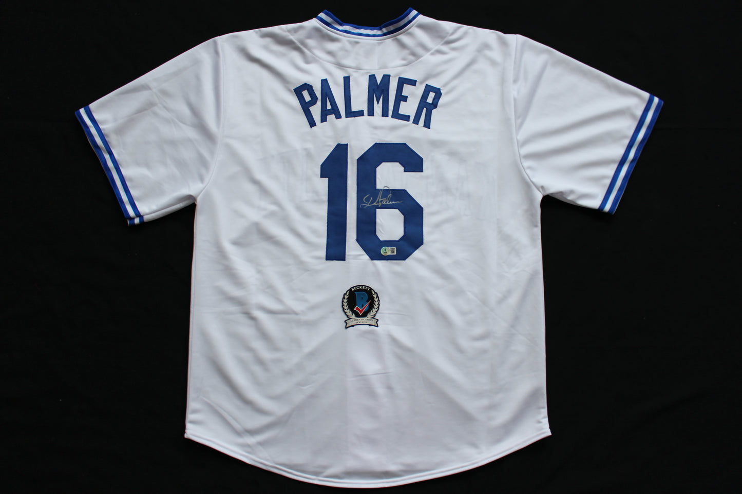 DEAN PALMER KANSAS CITY ROYALS SIGNED JERSEY Tigers Rangers BAS COA