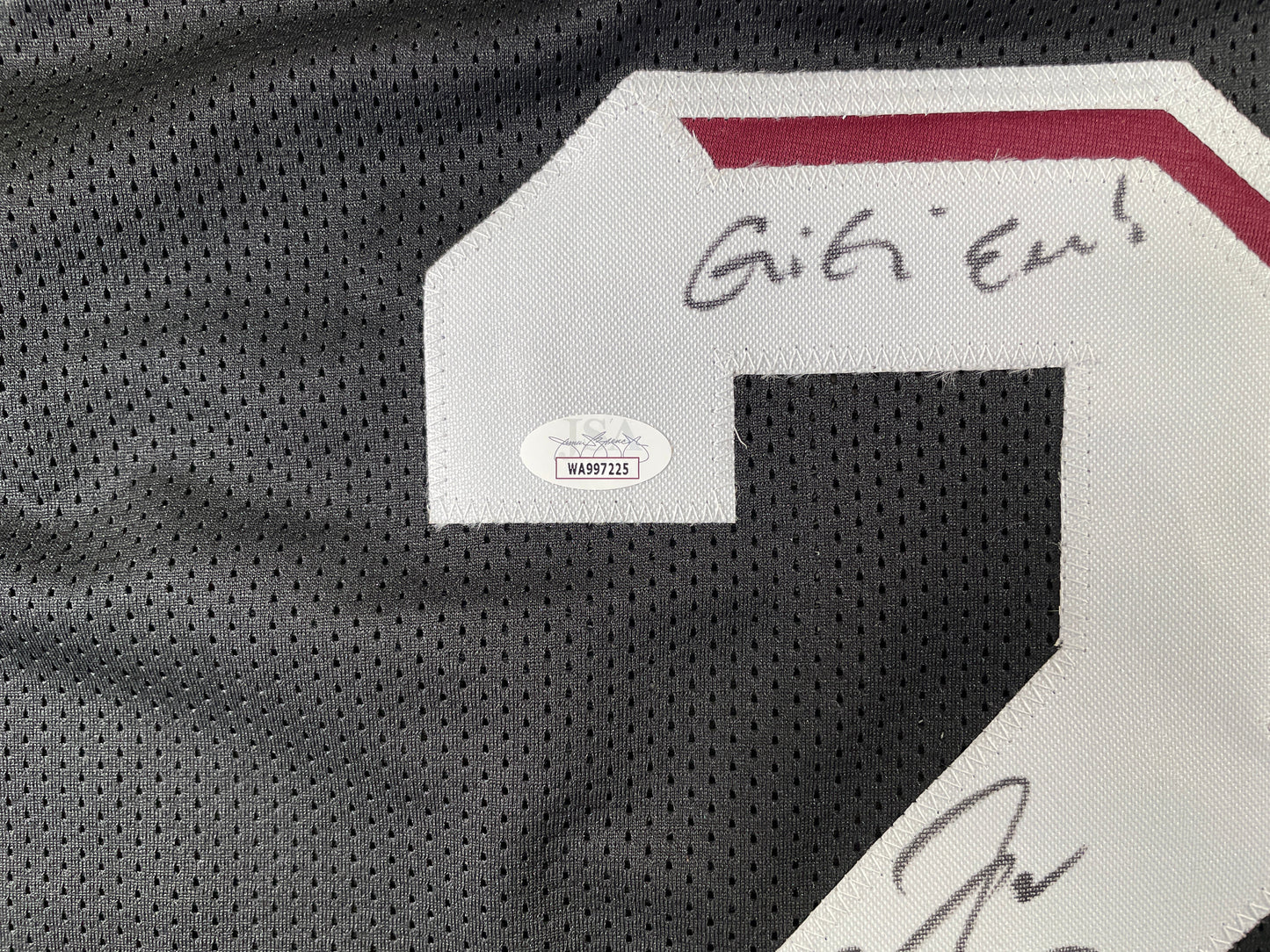 JOHNNY MANZIEL BLACK TEXAS A&M SIGNED STAT JERSEY w/"Johnny Fuckin Football" JSA