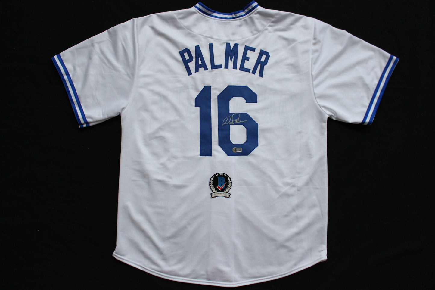 DEAN PALMER KANSAS CITY ROYALS SIGNED JERSEY Tigers Rangers BAS COA