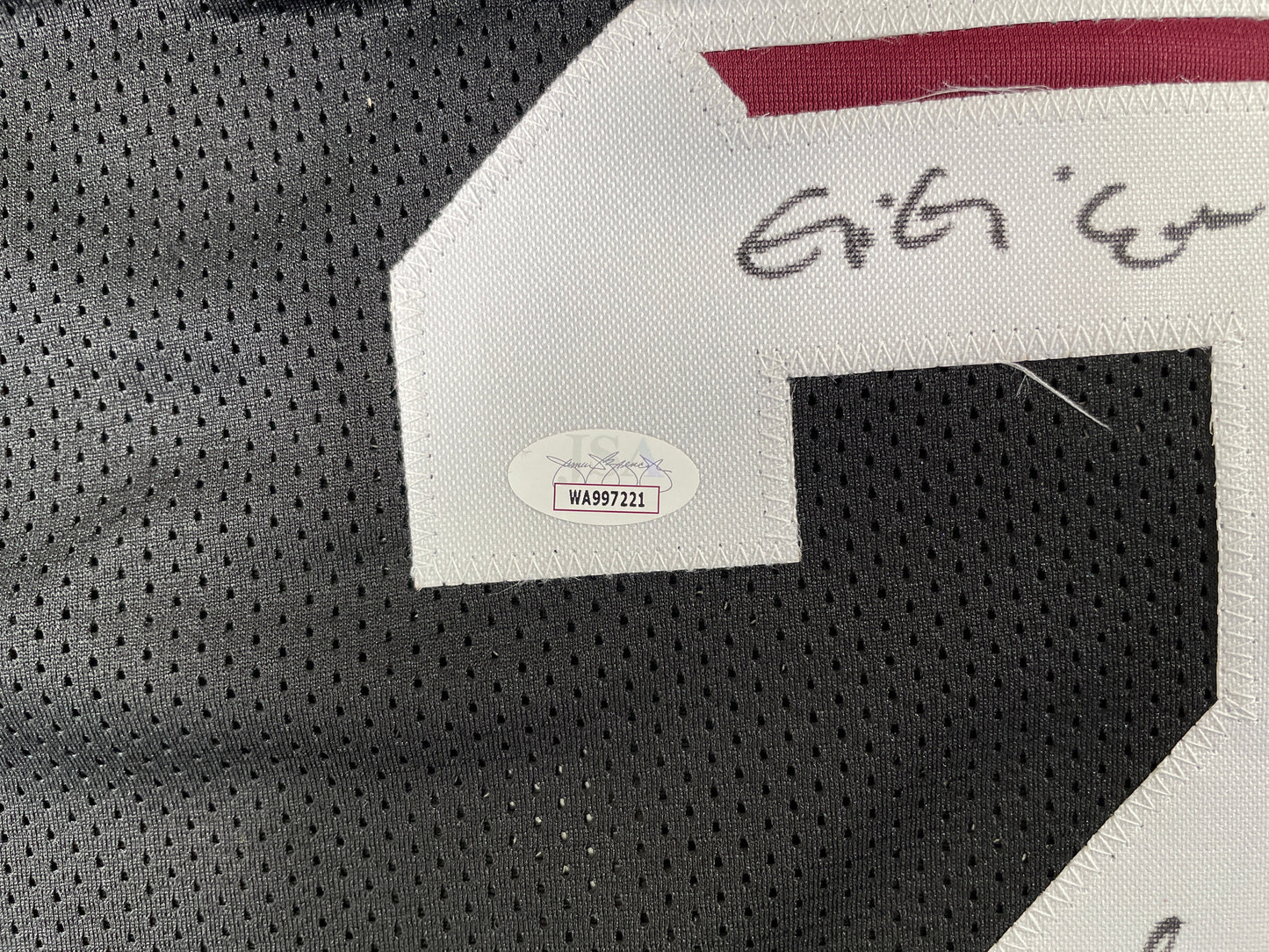 JOHNNY MANZIEL BLACK TEXAS A&M SIGNED STAT JERSEY w/"Johnny Fuckin Football" JSA