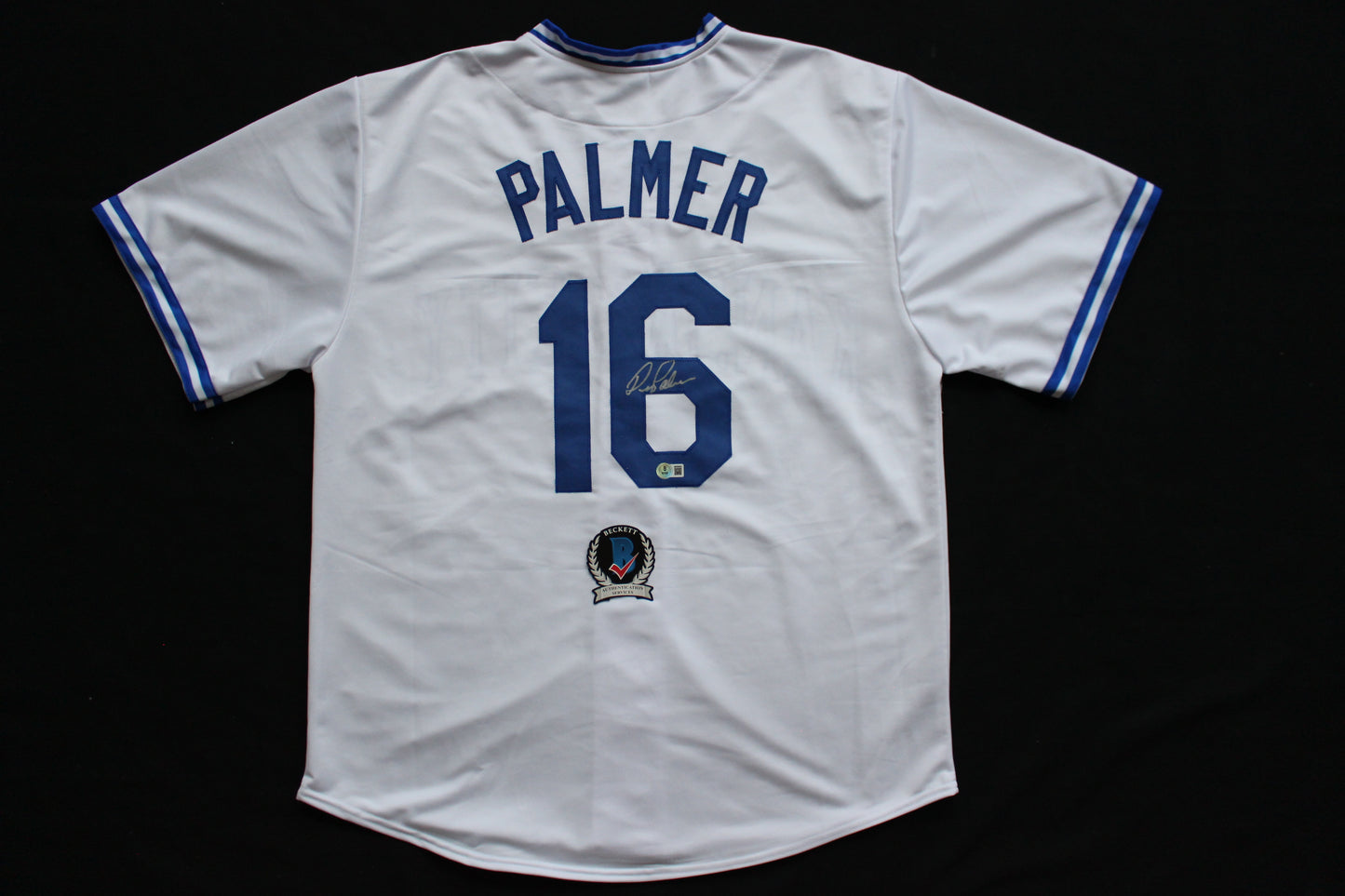 DEAN PALMER KANSAS CITY ROYALS SIGNED JERSEY Tigers Rangers BAS COA