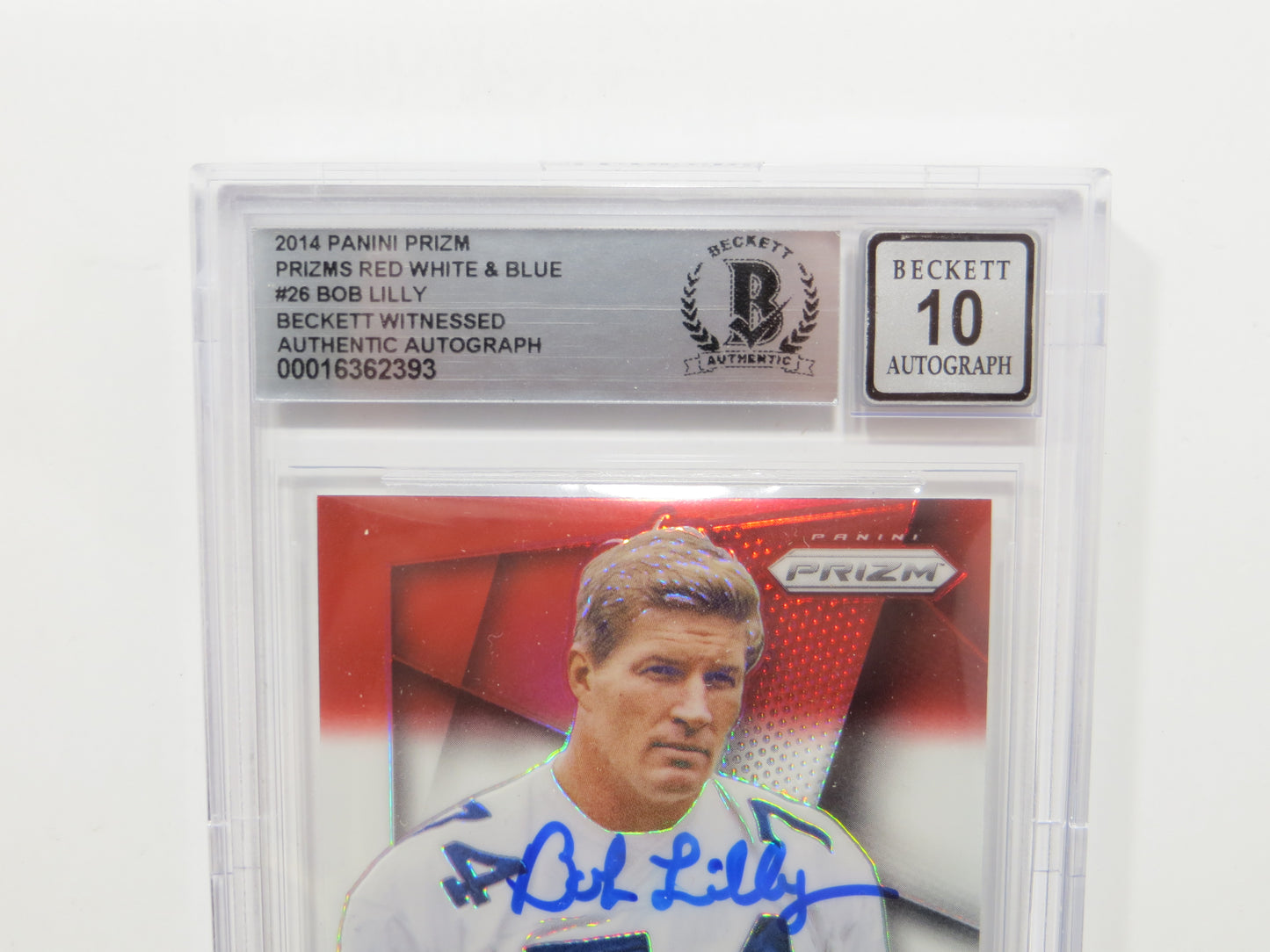 BOB LILLY SIGNED 2014 Panini Prizm #26 RWB BGS BAS SLAB w/Americas Team Auto 10