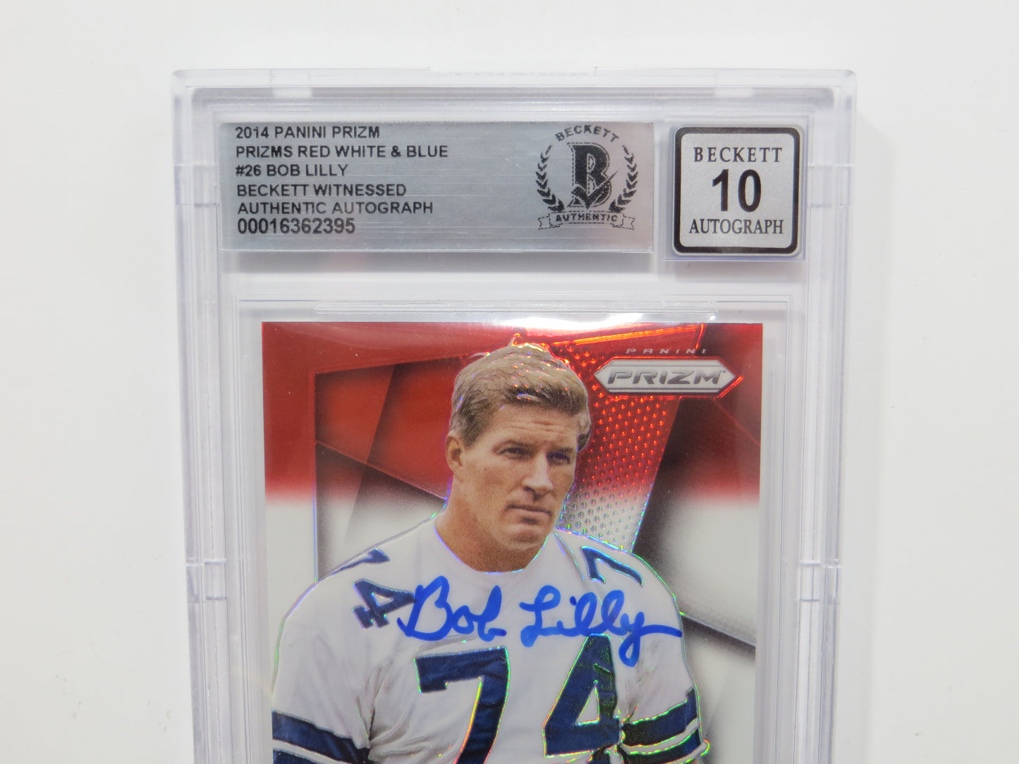 BOB LILLY SIGNED 2014 Panini Prizm #26 RWB BGS BAS SLAB w/Americas Team Auto 10