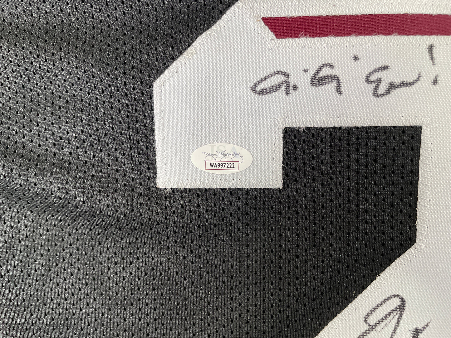 JOHNNY MANZIEL BLACK TEXAS A&M SIGNED STAT JERSEY w/"Johnny Fuckin Football" JSA
