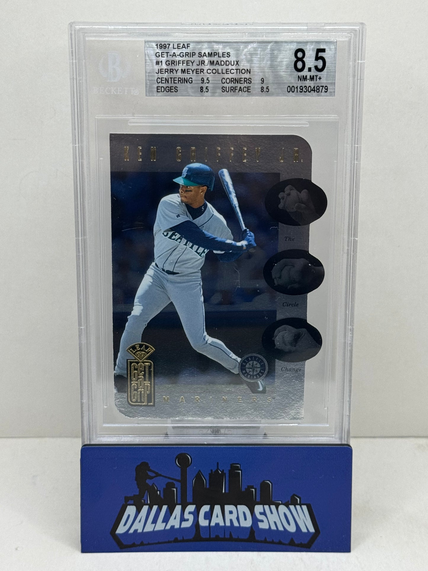 Pinnacle Executive Collection 1997 Leaf Ken Griffey Jr. Jerry Meyer 1/1 Sample BGS 8.5