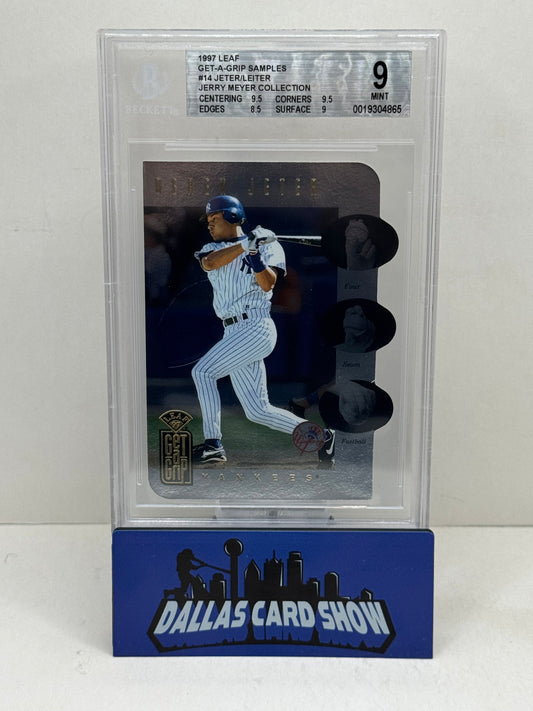 Pinnacle Executive Collection 1997 Leaf Derek Jeter BGS 9 Jerry Meyer 1/1 Sample