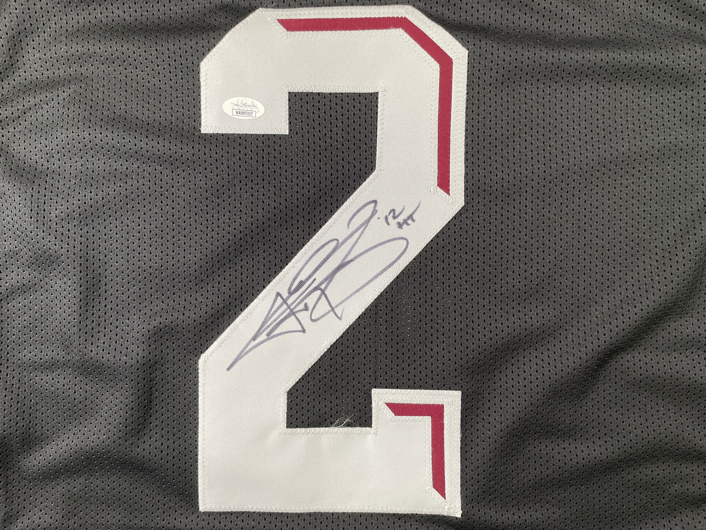 JOHNNY MANZIEL BLACK TEXAS A&M SIGNED JERSEY w/12HT JSA