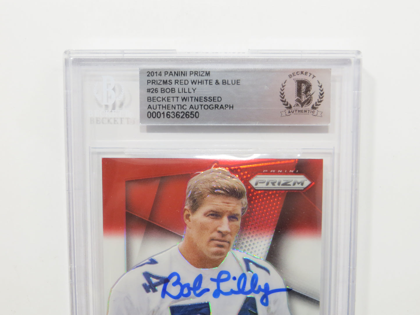 BOB LILLY SIGNED 2014 Panini Prizm #26 RWB BGS BAS SLAB w/Americas Team Auto 10