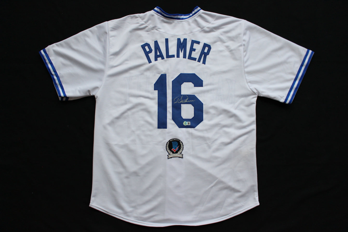 DEAN PALMER KANSAS CITY ROYALS SIGNED JERSEY Tigers Rangers BAS COA