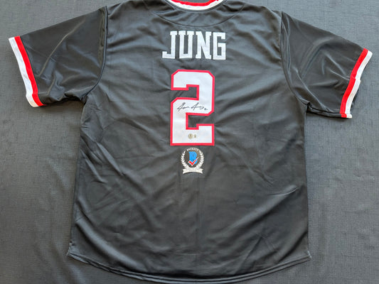 JACE JUNG SIGNED BLACK TEXAS TECH JERSEY BAS